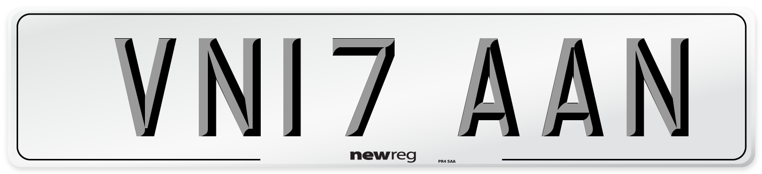 VN17 AAN Number Plate from New Reg